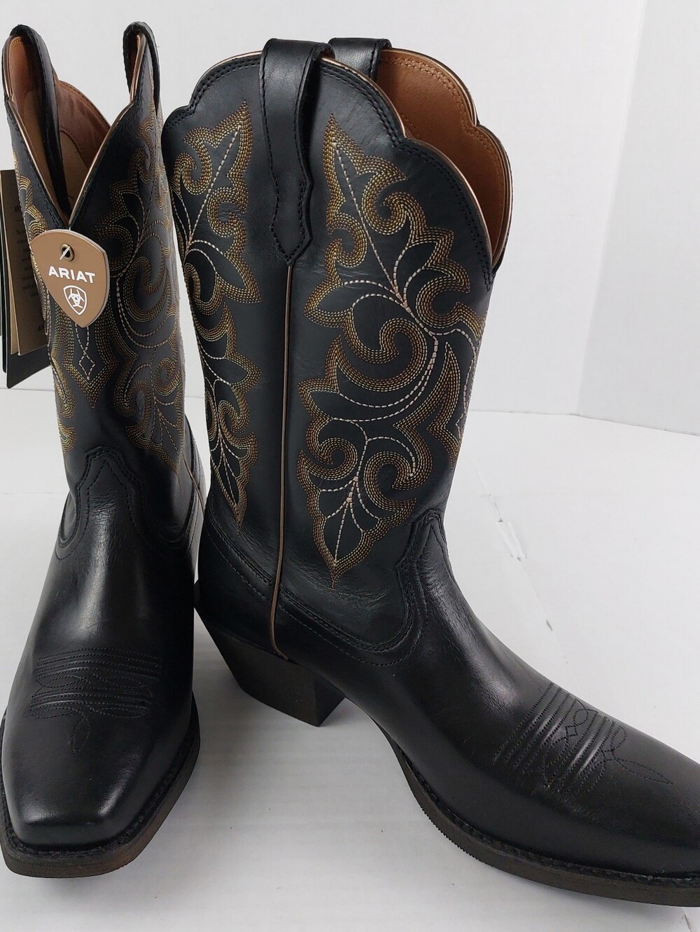 Ariat Round Up Square Toe Boots Womens Size 10 B Med Limousine Black NWOB